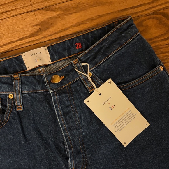 NWT Sézane x jcc Le Brut Embroidered Denim - Picture 7 of 12